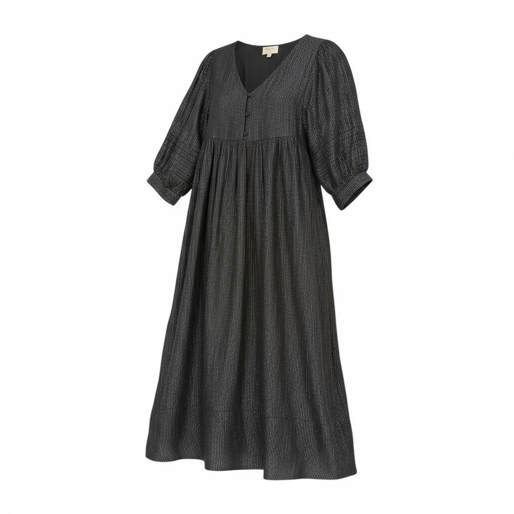 NEW CIEBON Metallic Rainbow Maxi Dress | Lame Statement Dress | 3/4 Sleeve | XS - Picture 1 of 10